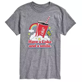 Мужская футболка Coca-Cola с рисунком Coke And Smile License, серый