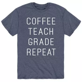 Мужская футболка Coffee Teach Grade с повторением Licensed Character