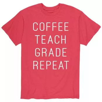 Мужская футболка Coffee Teach Grade с повторением Licensed Character