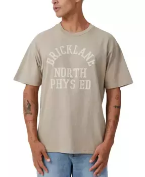 Мужская футболка College свободного кроя COTTON ON, коричневый/бежевый