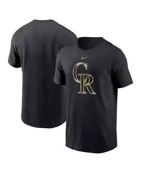 Мужская футболка colorado rockies camo logo team черного цвета Nike, черный