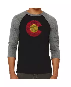 Мужская футболка colorado с регланом word art LA Pop Art, серый