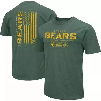 Мужская футболка Colosseum Green Baylor Bears OHT Military Appreciation Flag 2.0