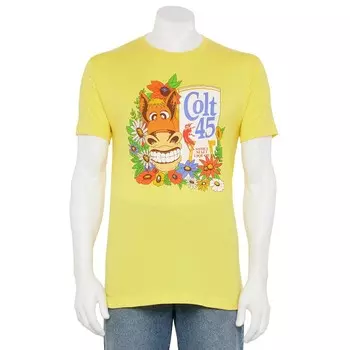 Мужская футболка Colt 45 Classic Gold с рисунком осла Licensed Character, желтый