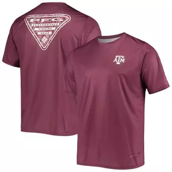 Мужская футболка Columbia Maroon Texas A&M Aggies Terminal Tackle Omni-Shade