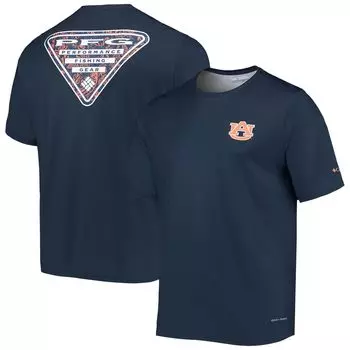 Мужская футболка Columbia Navy Auburn Tigers Terminal Tackle Omni-Shade