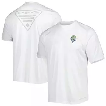 Мужская футболка Columbia Olympic White Seattle Sounders FC Terminal Tackle Omni-Shade