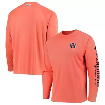 Мужская футболка Columbia Orange Clemson Tigers PFG Terminal Tackle Omni-Shade с длинным рукавом