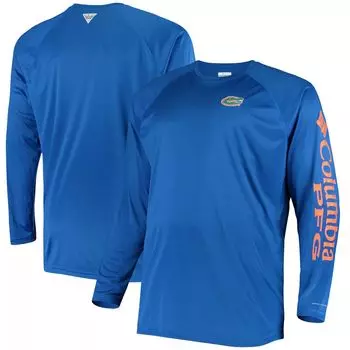 Мужская футболка Columbia Royal Florida Gators Big & Tall Terminal Tackle с длинными рукавами и омни-оттенком