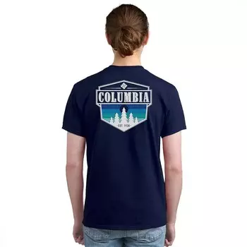 Мужская футболка Columbia с коротким рукавом и рисунком, цвет Blue Trees