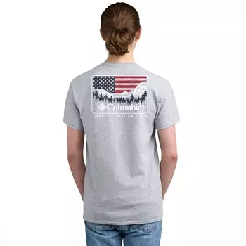 Мужская футболка Columbia с коротким рукавом и рисунком, цвет Gray Flag