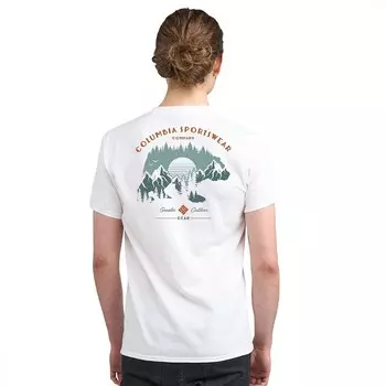 Мужская футболка Columbia с коротким рукавом и рисунком, цвет White Mountain