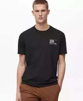 Мужская футболка Comfort Stretch с принтом MANGO, черный