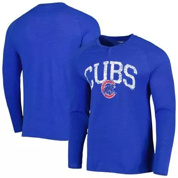 Мужская футболка Concepts Sport Royal Chicago Cubs Inertia Raglan с длинным рукавом в стиле Хенли