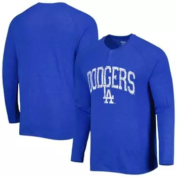 Мужская футболка Concepts Sport Royal Los Angeles Dodgers Inertia Raglan с длинными рукавами и надписью Henley
