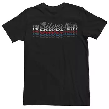 Мужская футболка Coors Lite The Silver Bullet красно-бело-синяя выцветшая Licensed Character