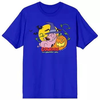 Мужская футболка Courage the Cowardly Dog с рисунком Хэллоуина Licensed Character, синий