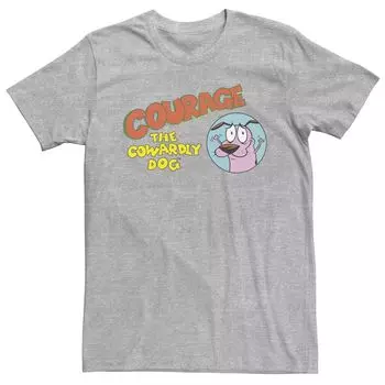 Мужская футболка Courage The Cowardly Dog с круглым портретом и логотипом Licensed Character