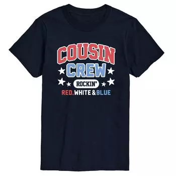 Мужская футболка Cousin Crew красная, белая, синяя с рисунком Licensed Character