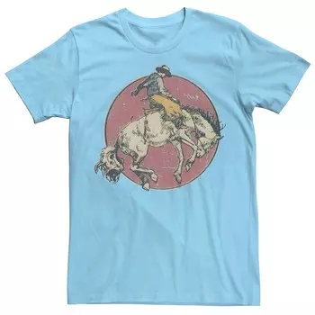 Мужская футболка Cowboy Horse Rodeo Circle с рисунком и рисунком Generic, цвет Light Blue