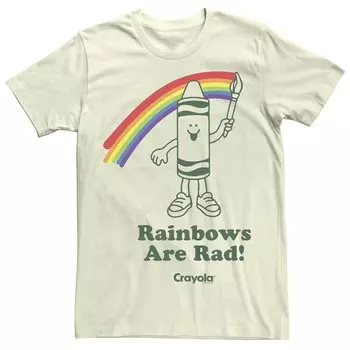 Мужская футболка Crayola Rainbows Are Rad с рисунком Licensed Character, цвет Natural