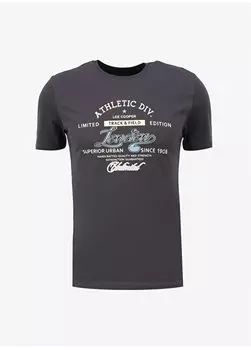 Мужская футболка Crew Neck антрацитового цвета 232 LCM 242024 РАЗДЕЛЕННЫЙ АНТРАЦИТОВЫЙ Lee Cooper, антрацитовый