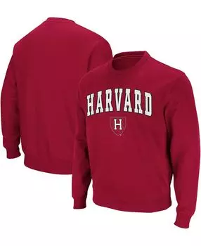Мужская футболка crimson harvard crimson team arch logo tackle twill pullover sweatshirt Colosseum