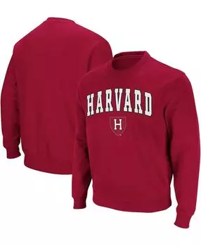 Мужская футболка crimson harvard crimson team arch logo tackle twill pullover sweatshirt Colosseum