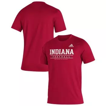 Мужская футболка Crimson Indiana Hoosiers Sideline Football Locker Practice Creator AEROREADY adidas