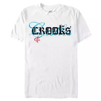 Мужская футболка Crooks and Castle с графическим логотипом в смешанном шрифте Licensed Character, белый