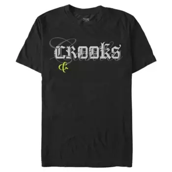 Мужская футболка Crooks and Castle с графическим логотипом в смешанном шрифте Licensed Character, черный