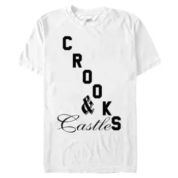 Мужская футболка Crooks and Castle с графическим логотипом в смешанном шрифте Licensed Character, белый