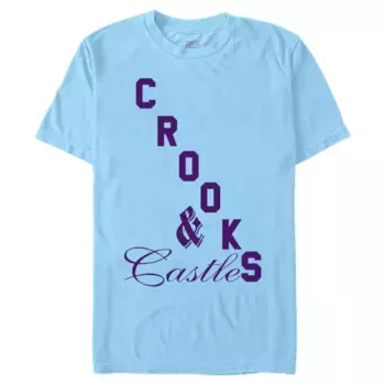 Мужская футболка Crooks and Castle с графическим логотипом в смешанном шрифте Licensed Character, голубой
