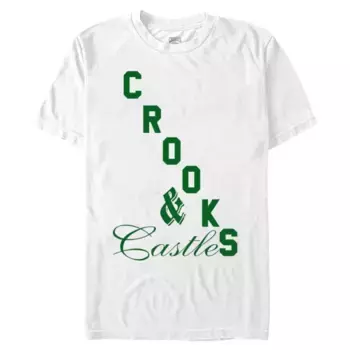 Мужская футболка Crooks and Castle с графическим логотипом в смешанном шрифте Licensed Character, цвет white green
