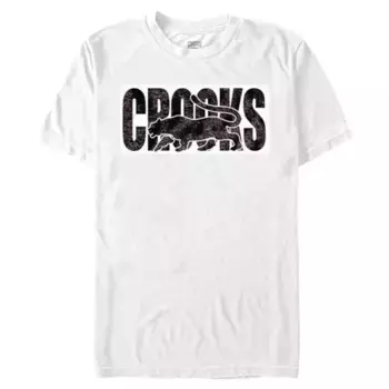 Мужская футболка Crooks and Castle с графикой пантеры в атакующей позе Licensed Character, цвет white black