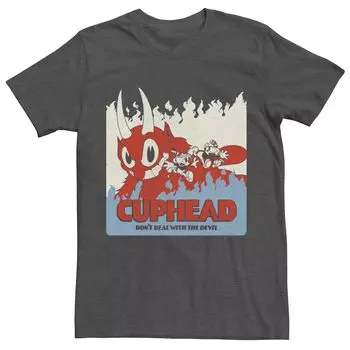 Мужская футболка Cuphead с винтажным портретом Don't Deal With The Devil Licensed Character