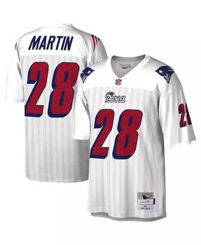 Мужская футболка Curtis Martin White New England Patriots 1995 Legacy Replica Mitchell & Ness