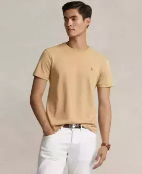 Мужская футболка Custom Slim Fit из мягкого хлопка Polo Ralph Lauren, коричневый/бежевый