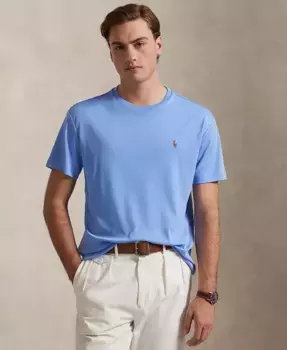 Мужская футболка Custom Slim Fit из мягкого хлопка Polo Ralph Lauren, синий