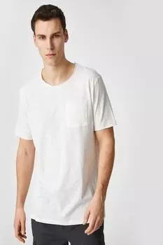 Мужская футболка цвета экрю Koton, экрю