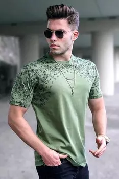 Мужская футболка цвета хаки 5354 MADMEXT