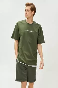 Мужская футболка цвета хаки Koton