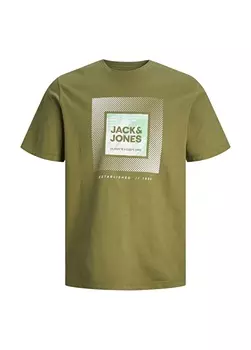 Мужская футболка цвета хаки с круглым воротником Jack & Jones