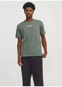 Мужская футболка цвета хаки с круглым вырезом JPRBLUARCHIE SS TEE CREW NECK NOOS Jack & Jones, хаки