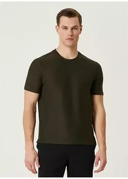 Мужская футболка цвета хаки с круглым вырезом 1091367 Network, хаки