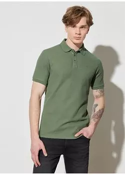 Мужская футболка цвета хаки с воротником-поло W231325801_Футболка с воротником-поло Wrangler, хаки