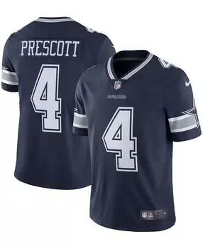 Мужская футболка dak prescott navy dallas cowboys vapor limited player Nike, синий
