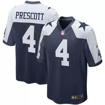 Мужская футболка Dak Prescott Navy Dallas Cowboys Alternate Game Team Nike