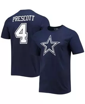 Мужская футболка dak prescott navy dallas cowboys player icon с именем и номером Fanatics, синий