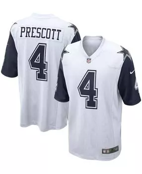 Мужская футболка dak prescott white dallas cowboys alternate game jersey Nike, белый